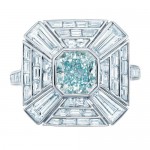 Bague art déco diamant turquoise
