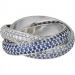 Bague Trinity Saphir bleu et diamant