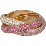 Bague Trinity Saphir rose et diamant