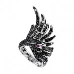 Bague cypris saphirs noirs
