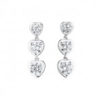 Boucles d'oreilles diamants legers motif coeur