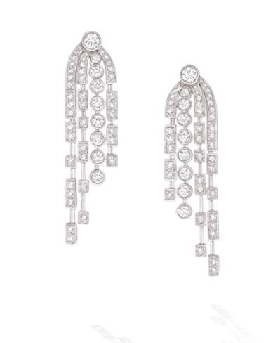 Motifs oreilles 1932 or blanc et diamant