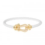 Bracelet Force 10 or jaune diamant et câble blanc