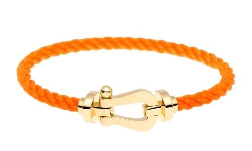 Bracelet Force 10 or jaune et câble orange