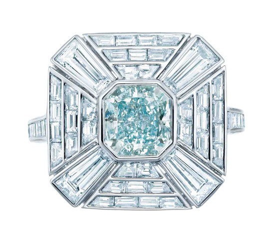 Bague art déco diamant turquoise