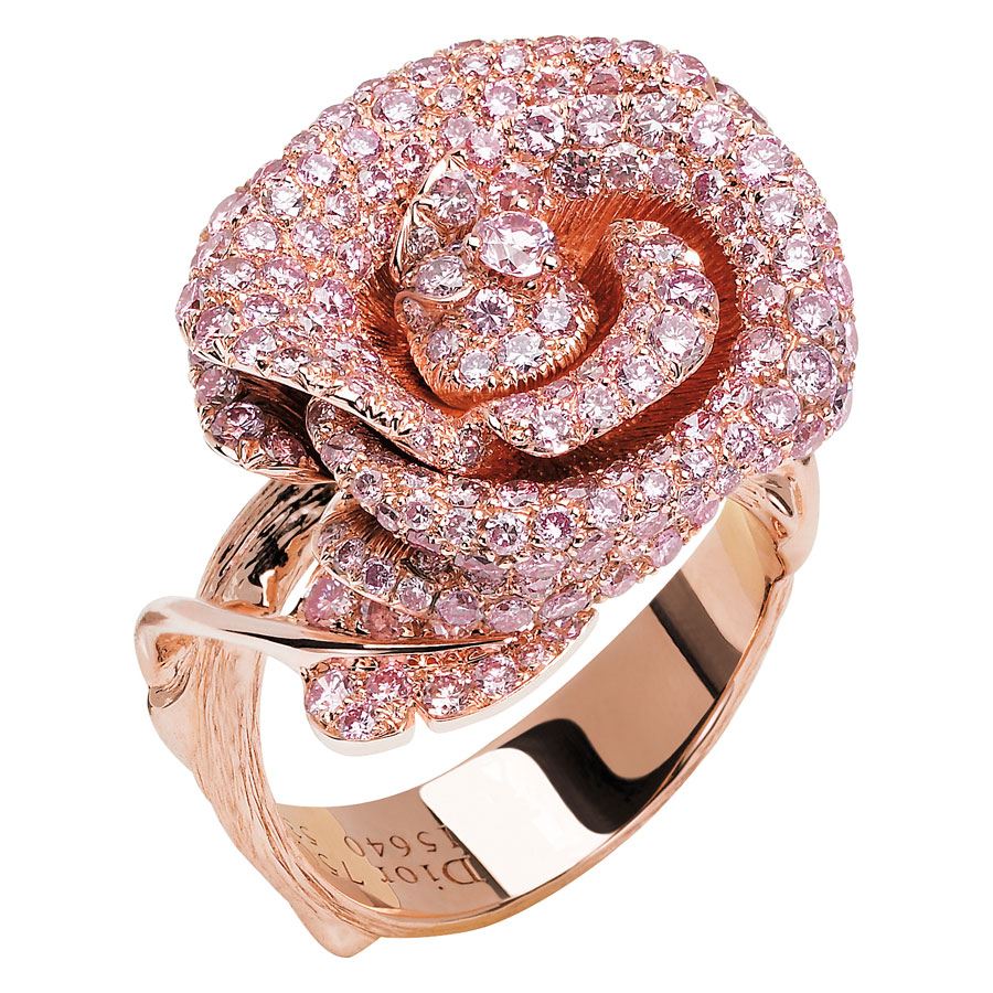 Bague Rose Dior Bagatelle or rose et diamant rose