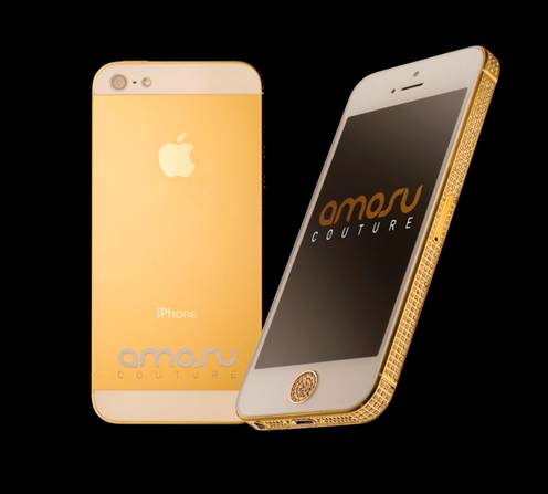 iPhone 5 Gold Swarovski Amosu Couture