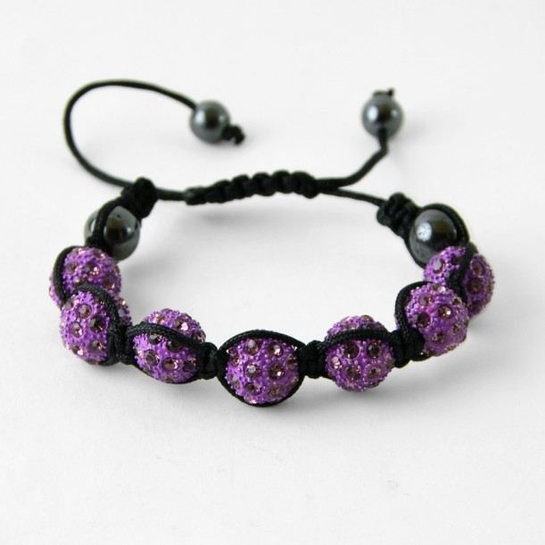 Bracelet shamballa strass violet